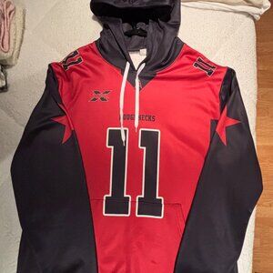 XFL UFL - Houston Roughnecks - #11 PJ Walker - Custom Jersey Hoodie - Mens XL